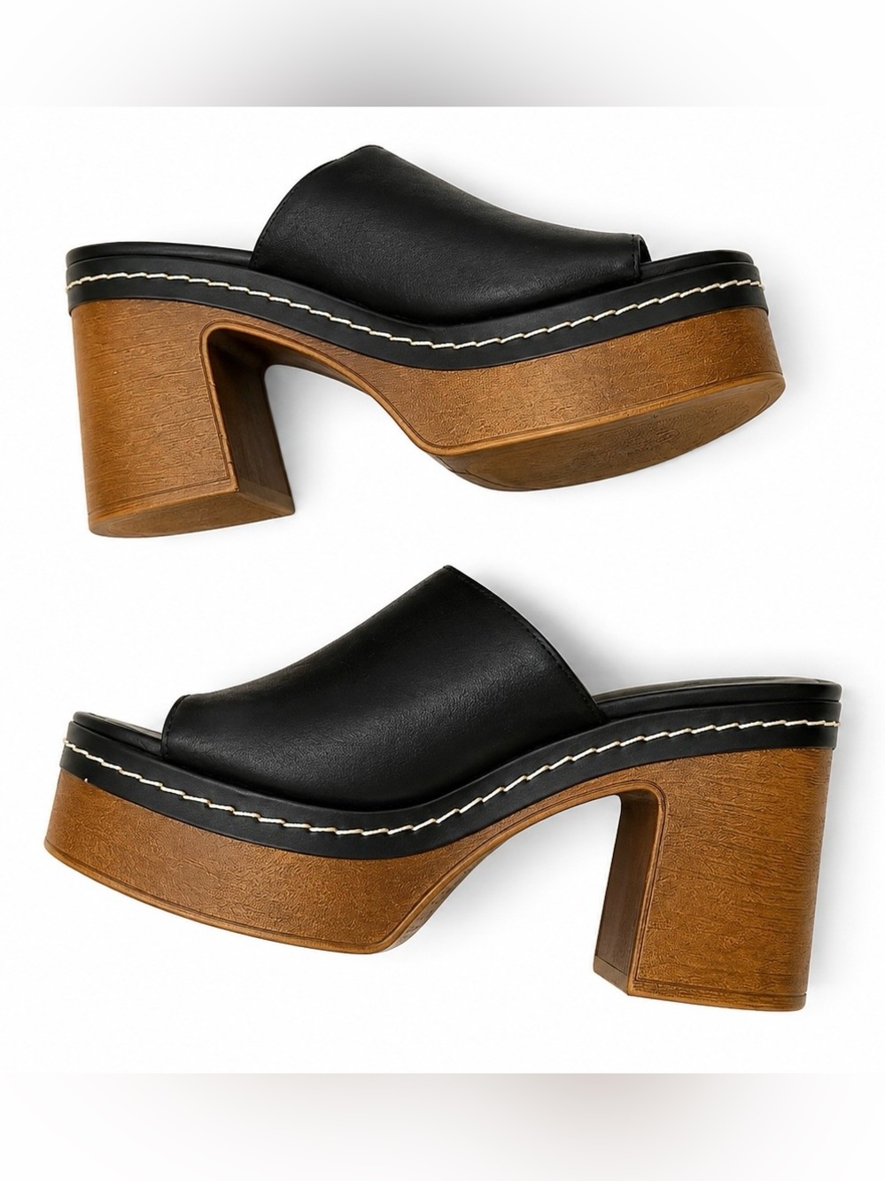 SOLD OUT Vince Camuto Mayaly Platform Slide Sandals Black Leather Size 6 BNWOT